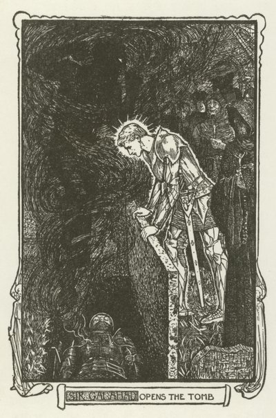 ガラハッド卿が墓を開く 作： Henry Justice Ford